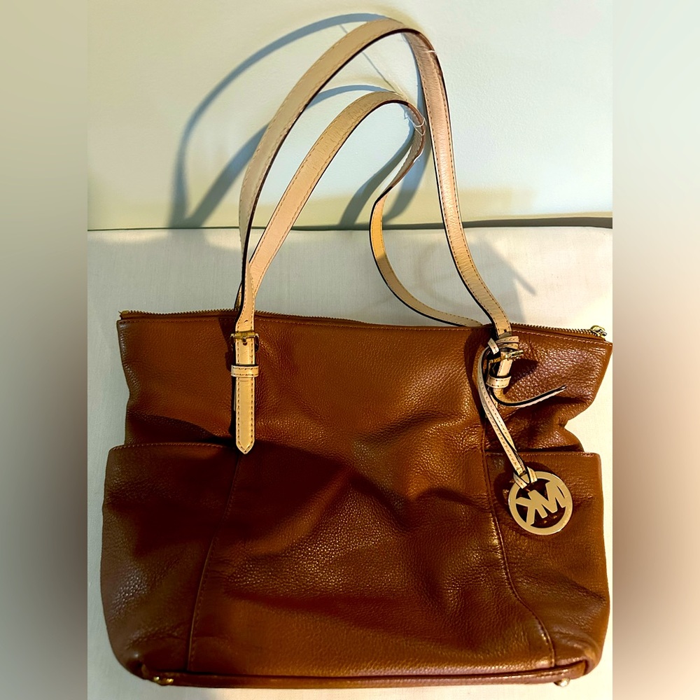 MK Michael Kord shoulder bag purse brown camel